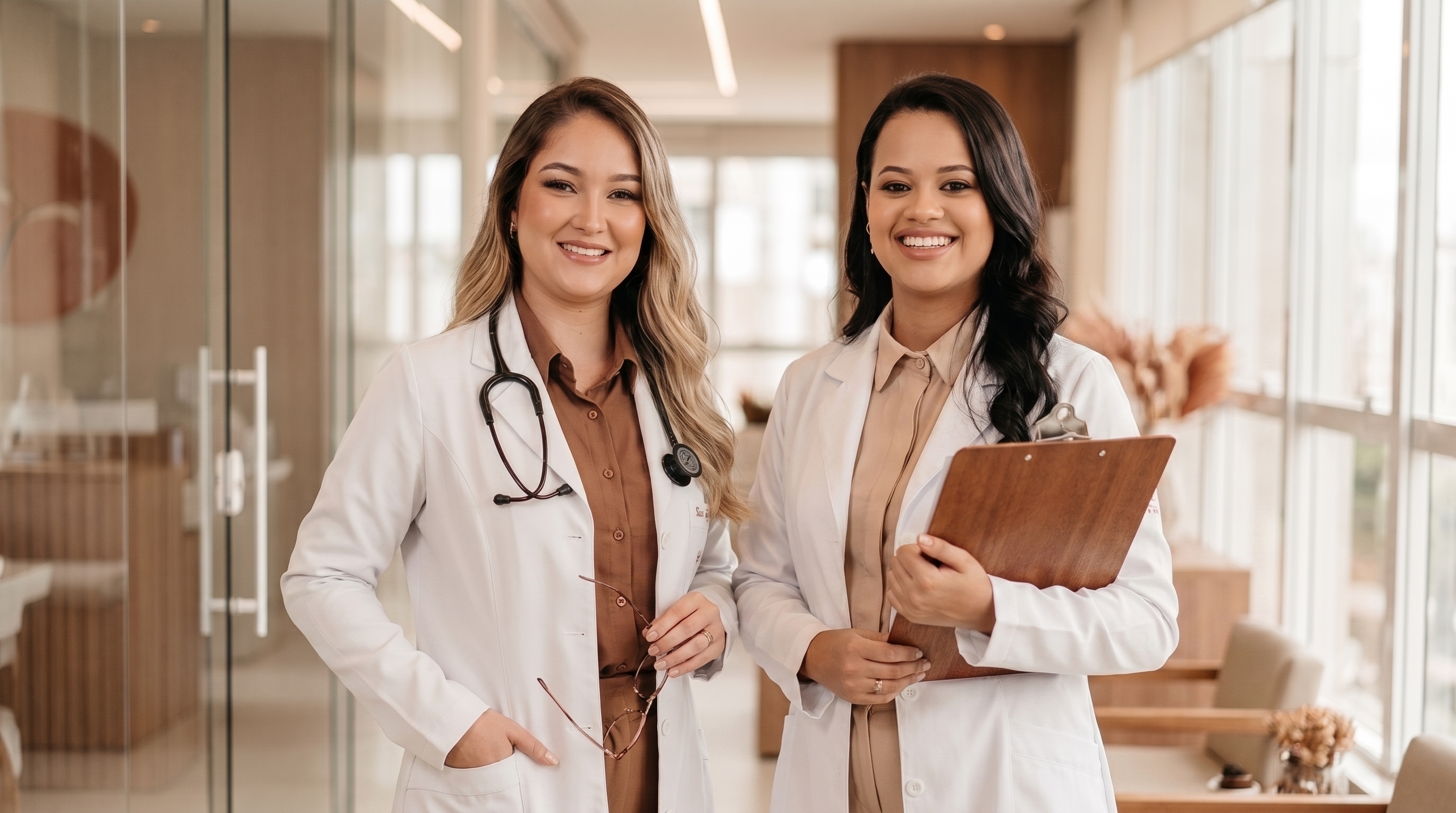 Dra. Juliana Coimbra de Mendonça e Dra. Danielle Lima da Costa, médicas da VivaClin Saúde